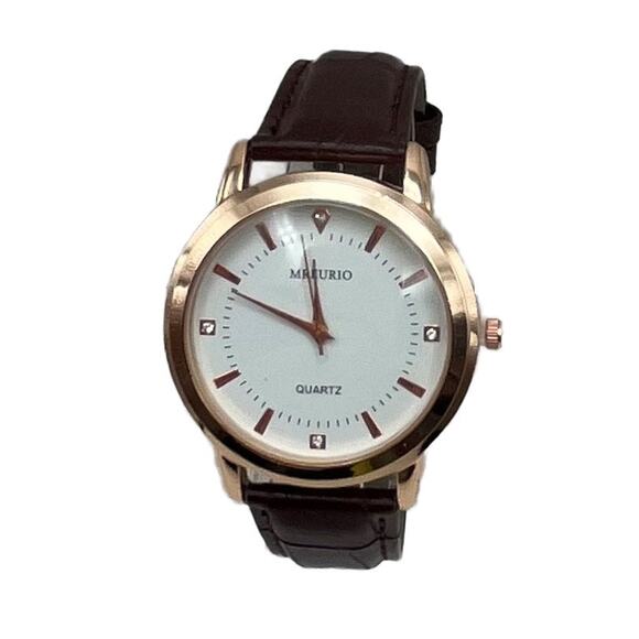Mreurio Leather Watch in Rose Gold/Brown - Picture 1 of 7